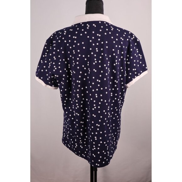 U.S. Polo Assn. women's Navy Blue Star Print‎ Polo Shirt Size XXL Cotton Blend - Picture 3 of 10